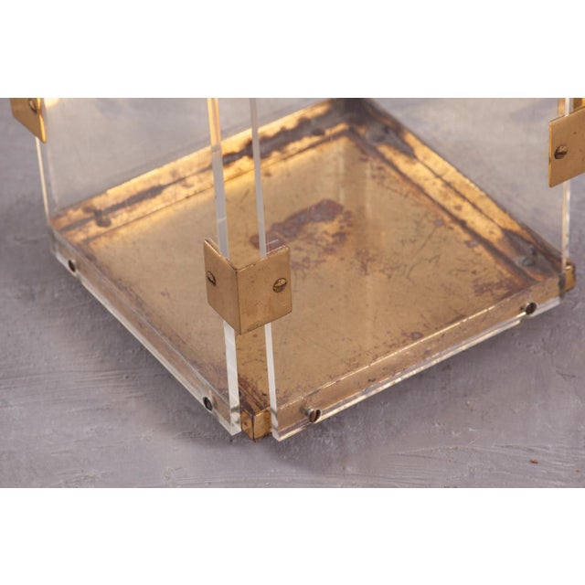 Gold Vintage Acrylic and Brass Umbrella Stand from Fontana Arte, Italy 1970s For Sale - Image 8 of 9