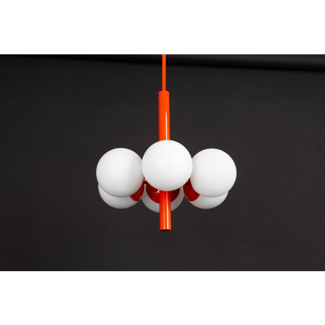 Orange Sputnik Orange Pendant Light in Opal Glass from Kaiser Idell / Kaiser Leuchten, Germany, 1970s For Sale - Image 8 of 11