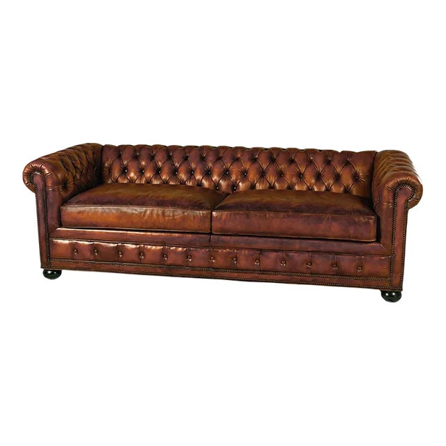 Contemporary Chesterfield Leather Sofa For Sale