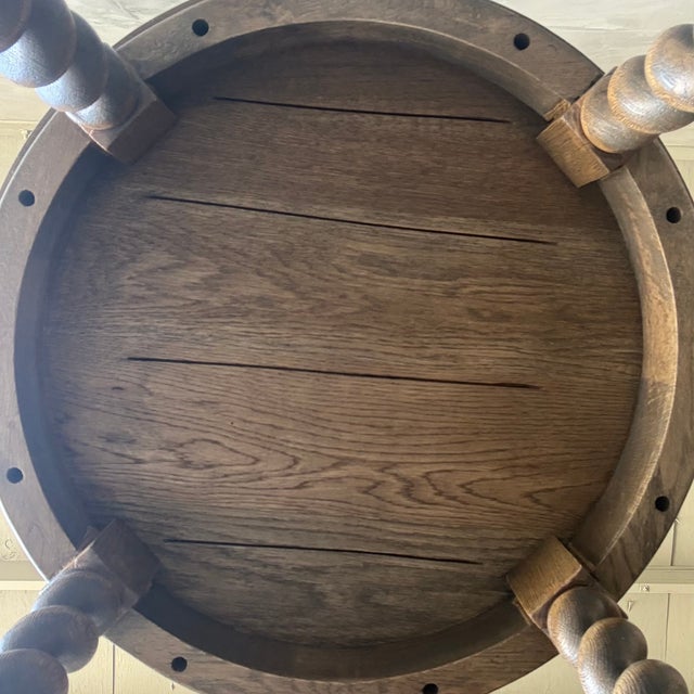 White Bellows Side Table in White Oak With Barley Twist Leg Details For Sale - Image 8 of 11