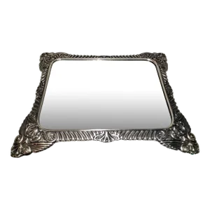 1990s Silver on Bronze Italian Perfume Mirror Tray