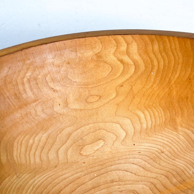 Mid 20th Century Farmhouse Rustic Sw Large Fruit Salad Bowl in Maple Wood For Sale - Image 5 of 7