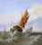 19th Century English Marine Oil Painting of Fishing Vessels in Rough Seas For Sale - Image 4 of 12