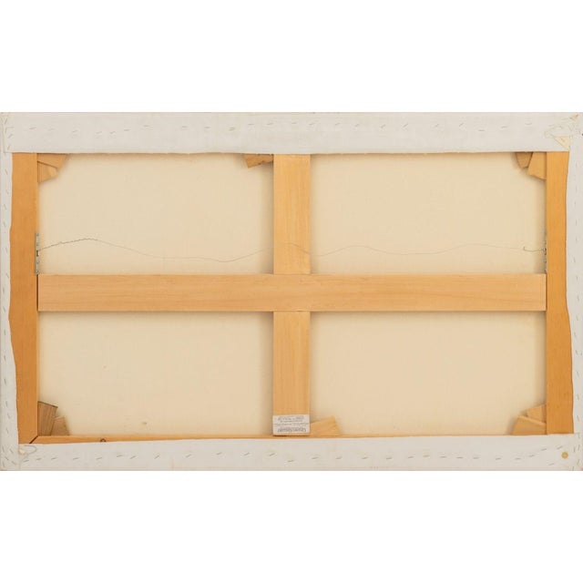 Textile Contemporary Figural Interior Scene Oil on Canvas For Sale - Image 7 of 7