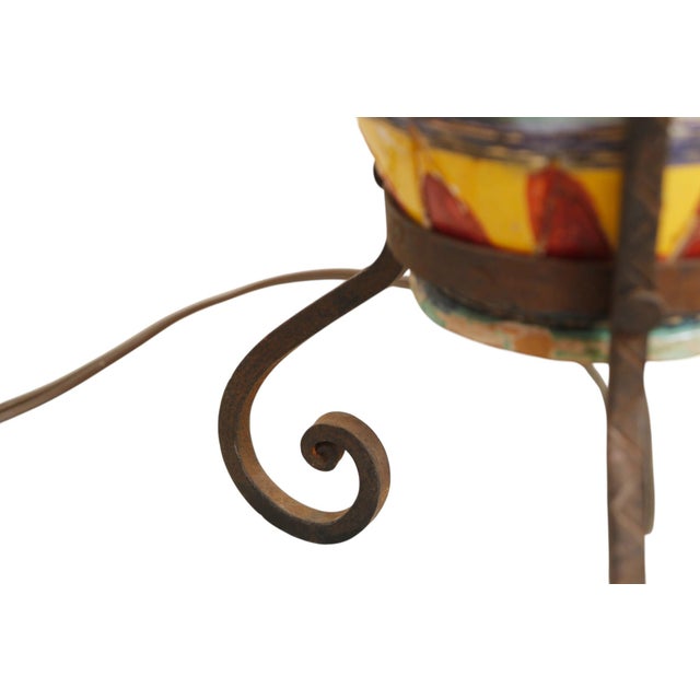 Antique Italian Majolica Table Lamps - a Pair For Sale - Image 10 of 11