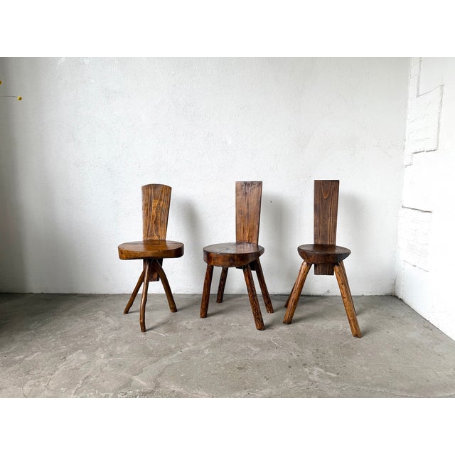 Alpine Pine Chairs, France, 1950s, Set of 3 For Sale - Image 12 of 18