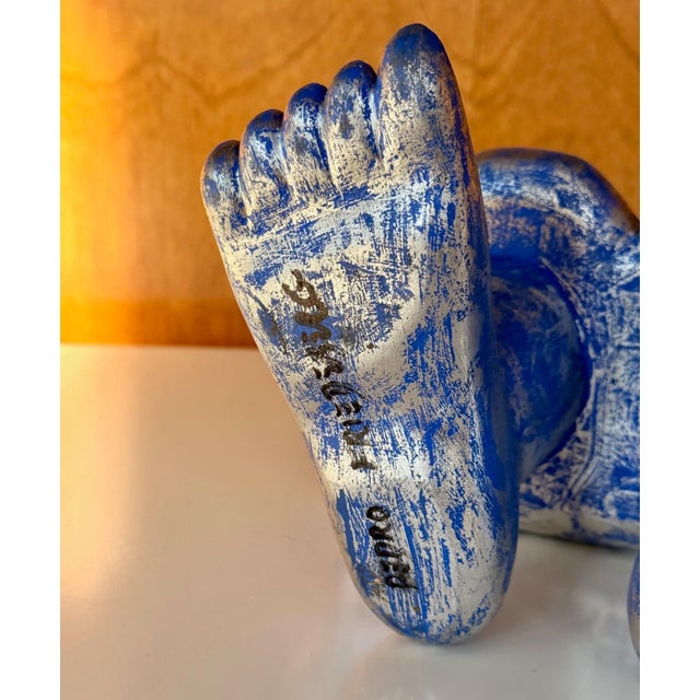 Silver Rare Joined Hand and Foot Surrealism Sculpture by Pedro Friedeberg For Sale - Image 8 of 11
