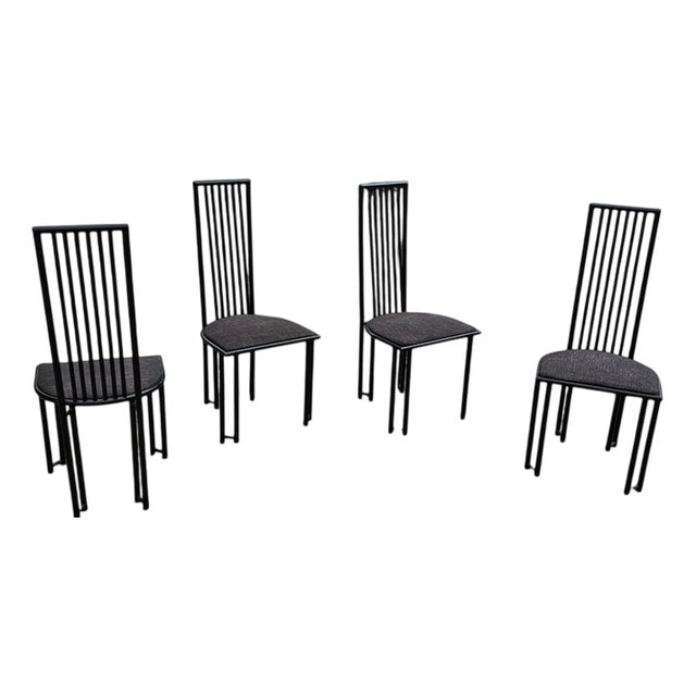 Postmodern Metal Chairs, 1980s, Set of 4 For Sale