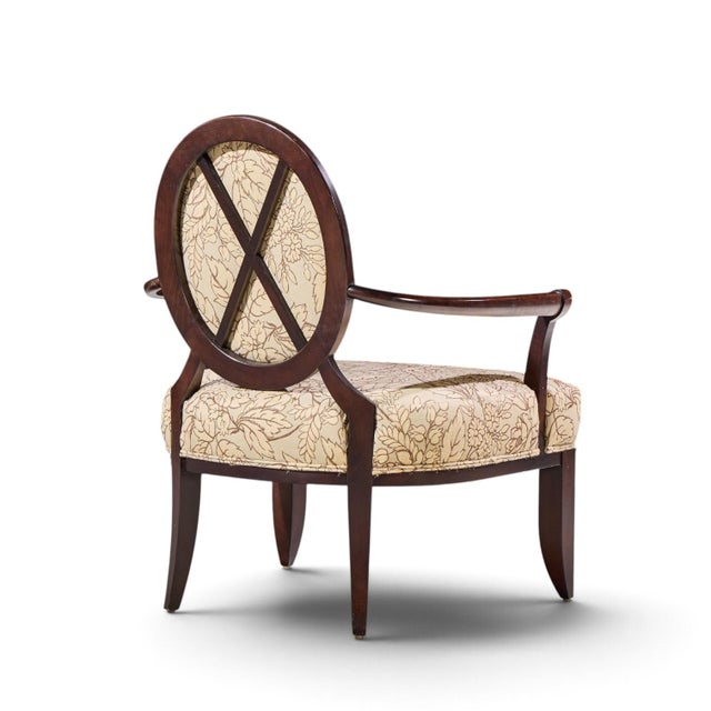 Barbara Barry for Baker Furniture Mahogany Oval X Back Lounge Chairs - Pair For Sale - Image 10 of 12
