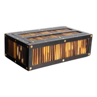 Antique Anglo Indian Ebony & Porcupine Quill Box For Sale