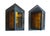 Metal Antique Copper Porch Lights With Original Verdigris Patina and Amber Glass For Sale - Image 7 of 8