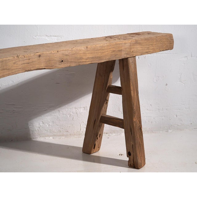Wood Large Antique Bench, 1870s For Sale - Image 7 of 15