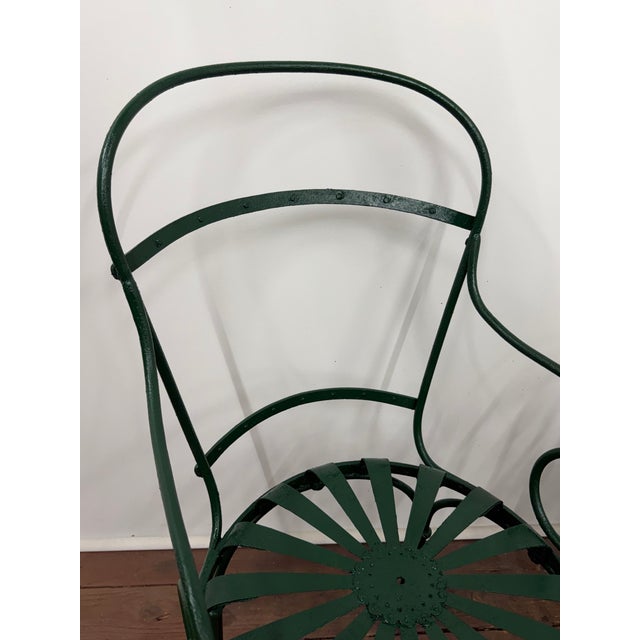 Metal Francois Carre Iron Sunburst Garden Chairs, Set of Four For Sale - Image 7 of 18