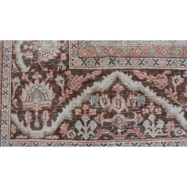 Distressed Antique Persian Sultanabad Rug in Wool With Floral Design 10'2 X 16'6 For Sale - Image 16 of 18