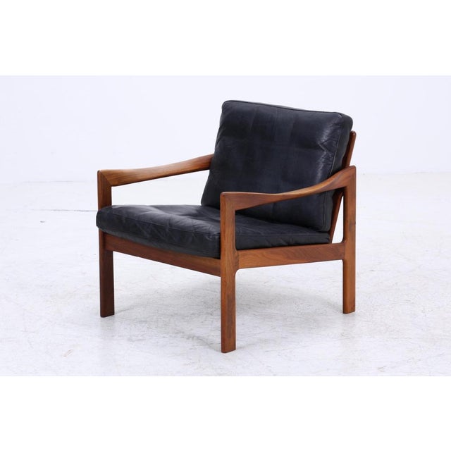 Mid-Century Teak and Leather Armchair by Illum Wikkelsø for Niels Eilersen and Musterring, 1960s For Sale - Image 13 of 13
