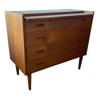 Danish Teak Dressing Table with Mirror, 1950s For Sale