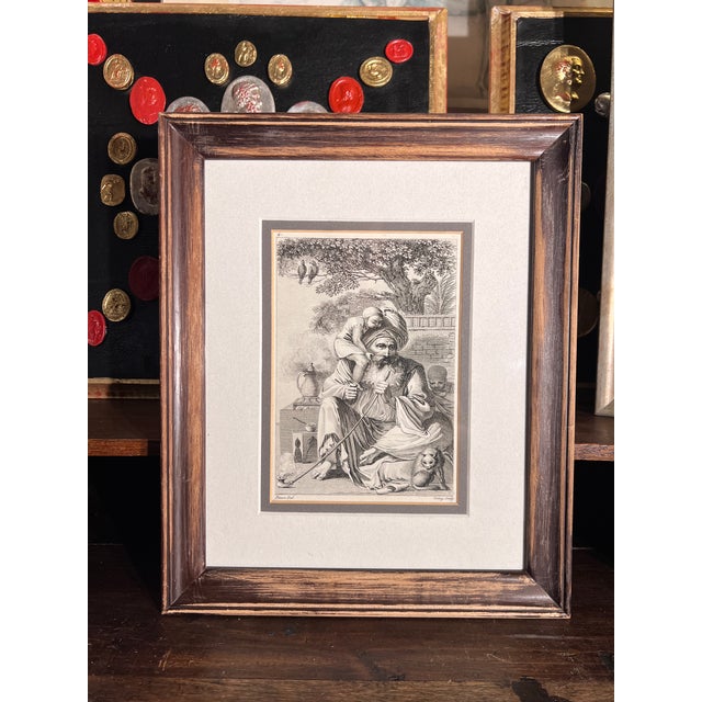 19th Century 19th Century Fine Grand Tour Style Italian Print in Vintage Frame For Sale - Image 5 of 10