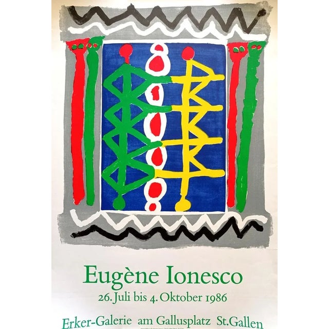 Eugène Ionesco, St.Gallen Exhibition Poster, 1986, Original Lithograph For Sale - Image 4 of 4