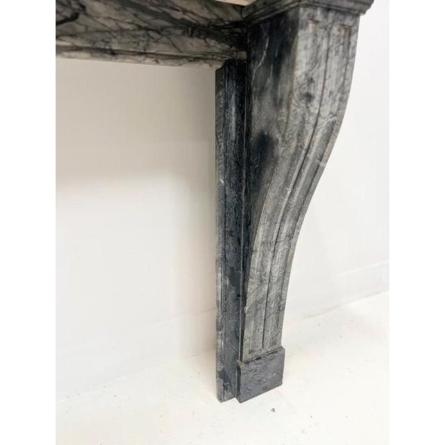 Napoleon III Fireplace in Blue Turquin Marble, 1800s For Sale - Image 10 of 18
