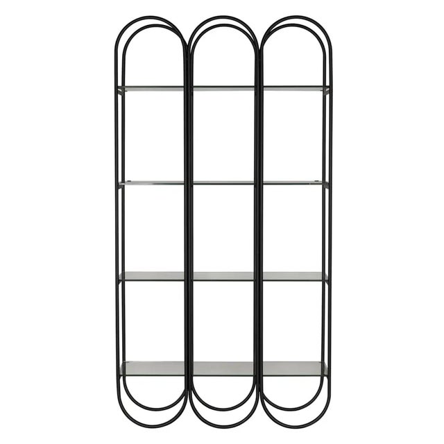 The Ulla Bookcase combines industrial steel and glass to create a striking, modern design.