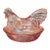 1980s Longaberger Pink Glass Hen on Nest, Manufactured by the l.e. Smith Glass Company For Sale