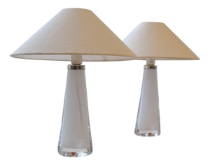 Mid-Century Table Lamps attributed to Carl Fagerlund for Orrefors Sweden RD, 1960s, Set of 2