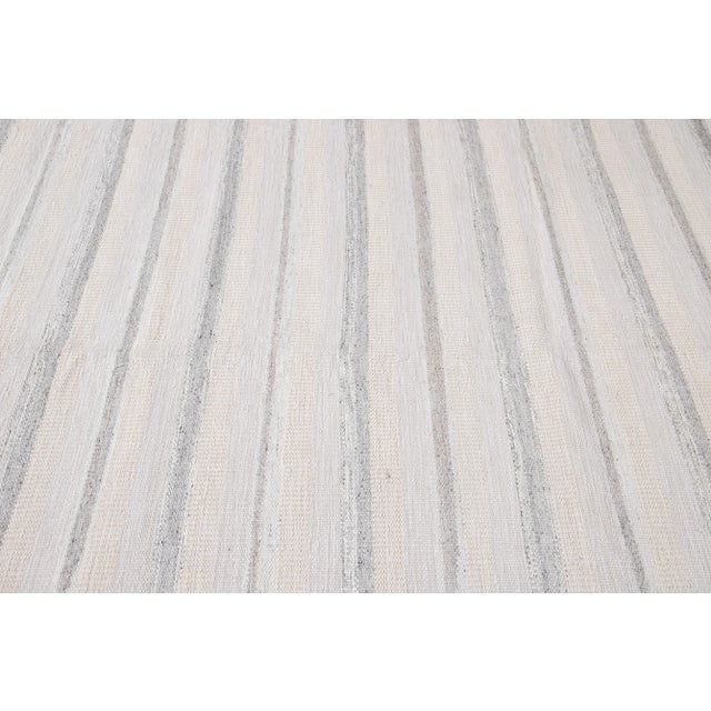 21st-Century Modern Swedish Style Ivory Wool Rug For Sale - Image 9 of 13