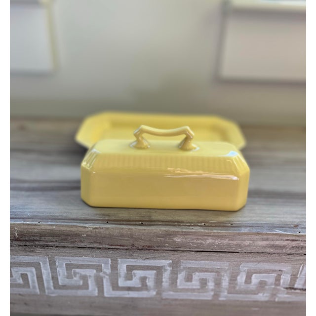 Mid 20th Century Mid-Century Independence Ironstone Butter Dish in Daffodil For Sale - Image 5 of 10