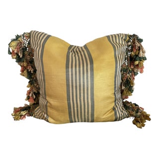 Vintage French Silk Pillow For Sale