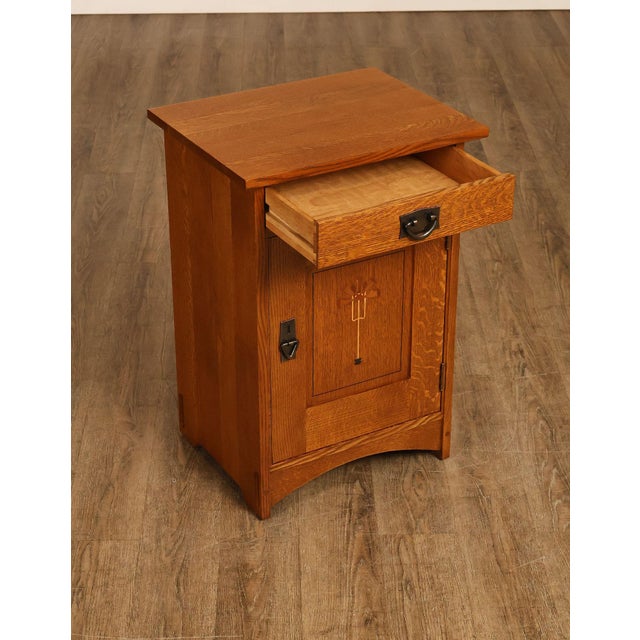 Stickley Stickley Mission Oak Harvey Ellis Inlaid Nightstand For Sale - Image 4 of 18