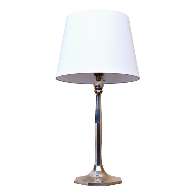 Swedish Silverplate Table Lamp from Herman Bergmans Konstgjuteri, 1920s For Sale