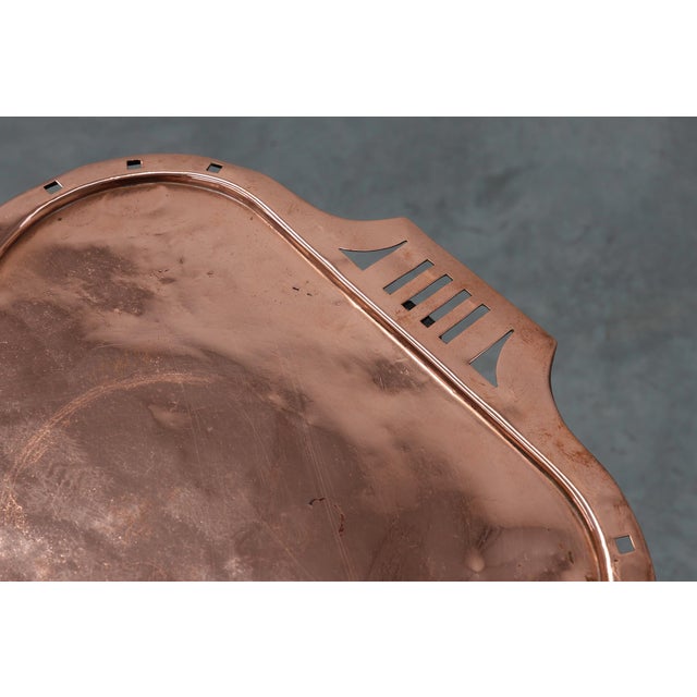 Art Nouveau Console in Metal with Copper Plate in the style of Gustave Surrurier Bovy, 1890s For Sale - Image 11 of 15