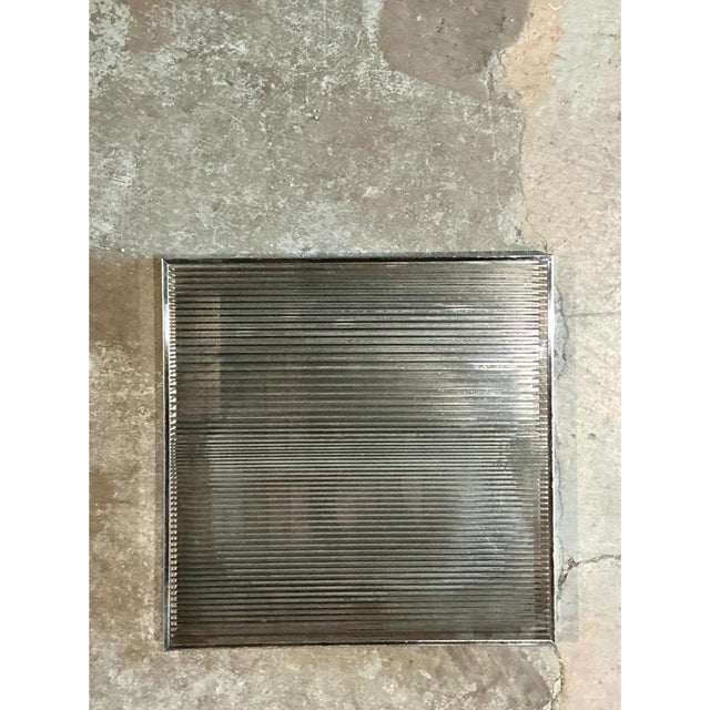Vintage Geometric Metal and Mirrored Glass For Sale - Image 9 of 12