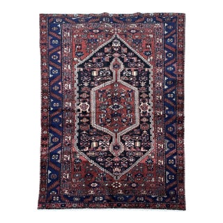Antique Persian Hamedan Hand-Knotted Rug 4'7" X 7'2" For Sale