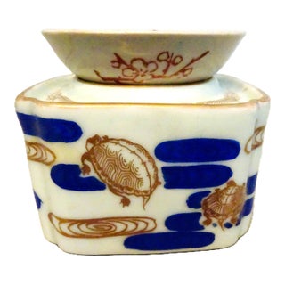 1910s Sake Cup Stand With Cup Japanese Porcelain For Sale