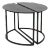 Minimalist Black Metal Demilune Tables, Pair For Sale