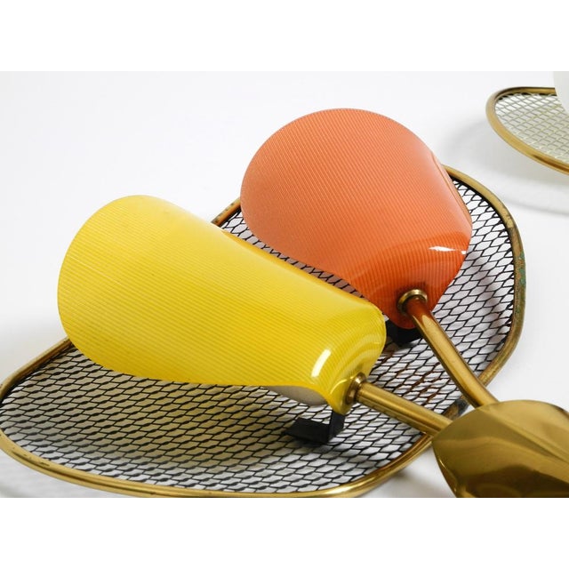 Large Mid-Century Modern Expanded Metal Wall Lamps with Acrylic Glass Shades, 1950s, Set of 2 For Sale - Image 12 of 18