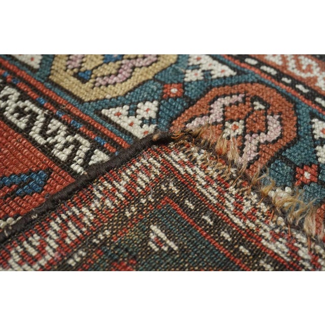 Orange Antique Kazak Rug 4' x 9'5'' For Sale - Image 8 of 9