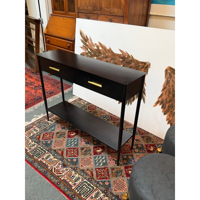 Contemporary West Elm Metalwork Console Table For Sale - Image 3 of 12