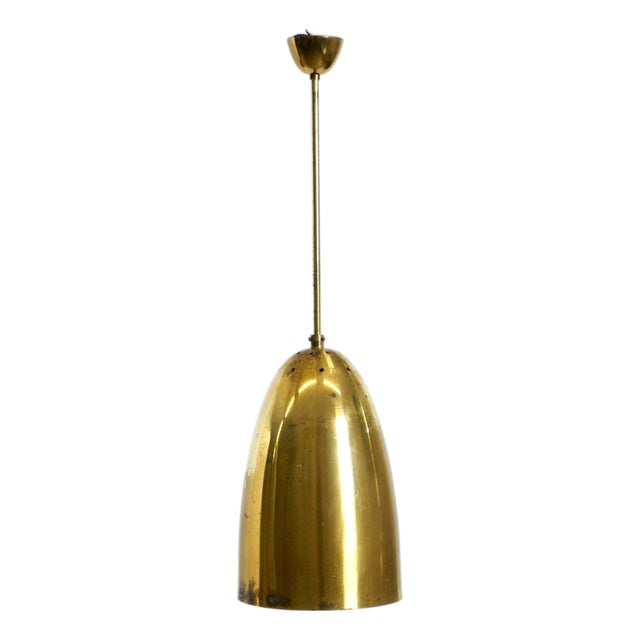 Mid-Century Modern Brass Height-Adjustable Pendant Lamp, 1950s For Sale