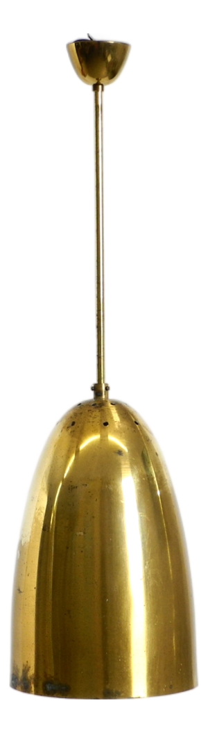 Mid-Century Modern Brass Height-Adjustable Pendant Lamp, 1950s