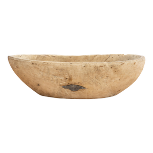 Hand Carved Scandinavian Wooden Bowl, Dated 1826