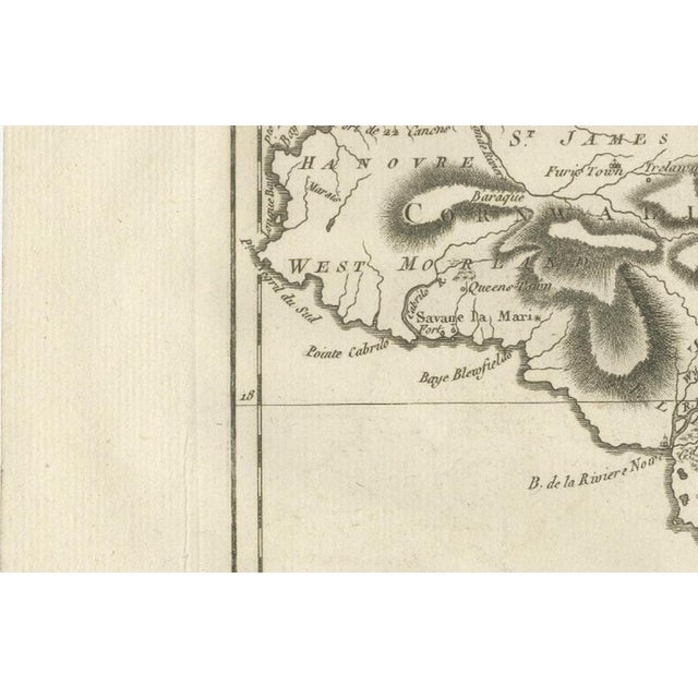 Antique Jamaica Island Map by Rigobert Bonne, 1780s For Sale - Image 6 of 12