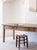 Beautiful oak dining table with two drawer fronts. Linear design and original patina. France, 19th century.