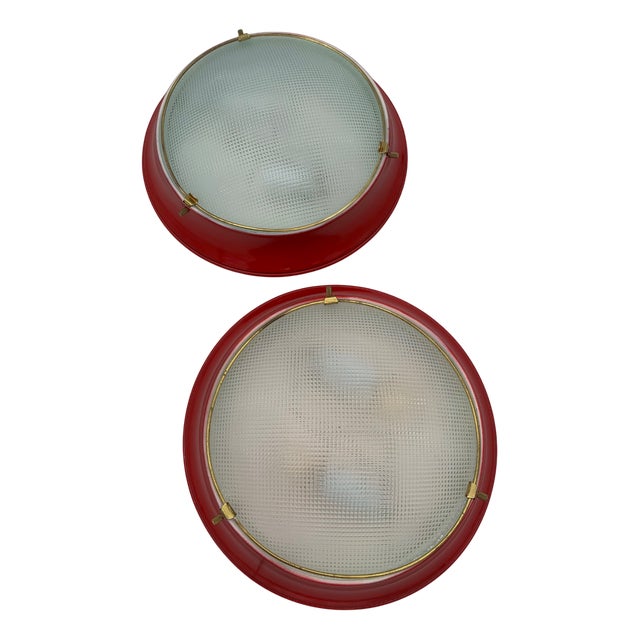 Vintage Ceiling Lights attributed to Fontana Arte, Italy, 1960s, Set of 2 For Sale