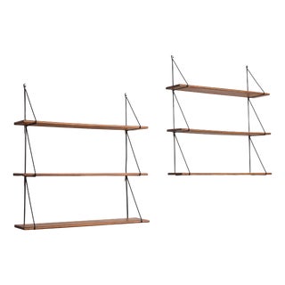 Minimalistic Wooden Shelving Units, 1960s, Set of 2 For Sale