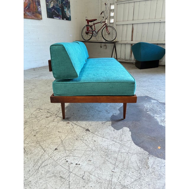 Mid-Century Modern Mid Century Modern Newly Upholstered Walnut Daybed For Sale - Image 3 of 7