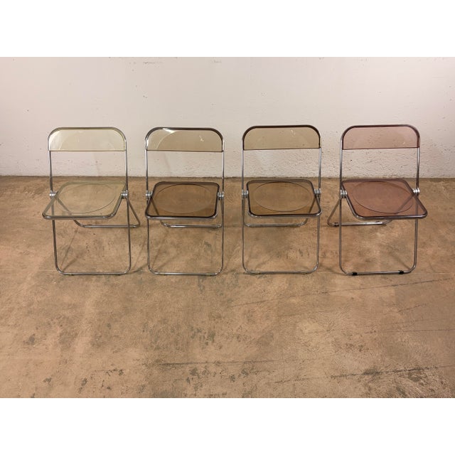 Silver Plia Chairs by Giancarlo Piretti for Anonima Castelli, 1970s, Set of 4 For Sale - Image 8 of 13