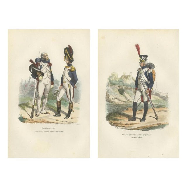 Napoleonic Imperial Guard Grenadiers, 1843, Paper, Set of 2 For Sale - Image 11 of 11