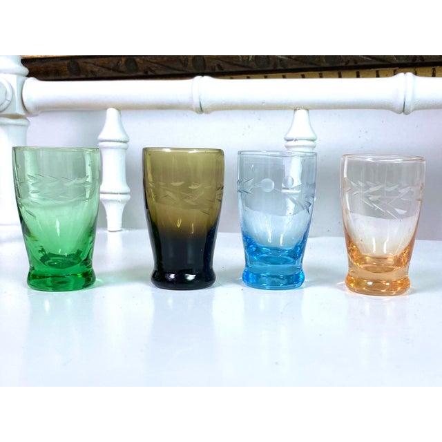 Vintage Bohemian Colorful Cordial Glasses - a Set of 4 For Sale In Charleston - Image 6 of 6